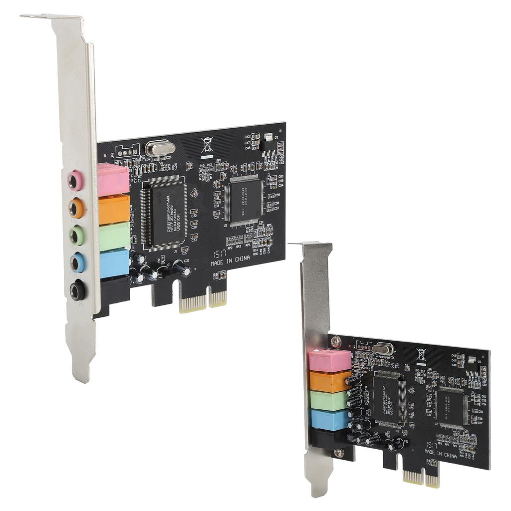 Sound Card PCIe5.1 Internal MultiChannel Sound Chip Express Adapter with Compact Disc for Desktop