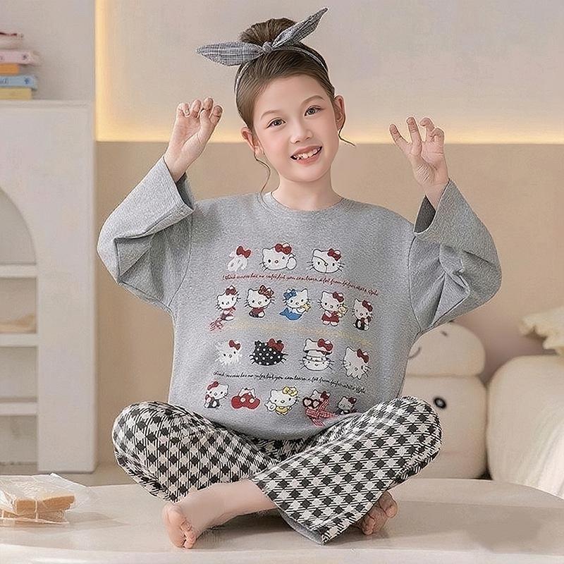 New Korean Style Cartoon Long-Sleeve Pajama Set for Girls
