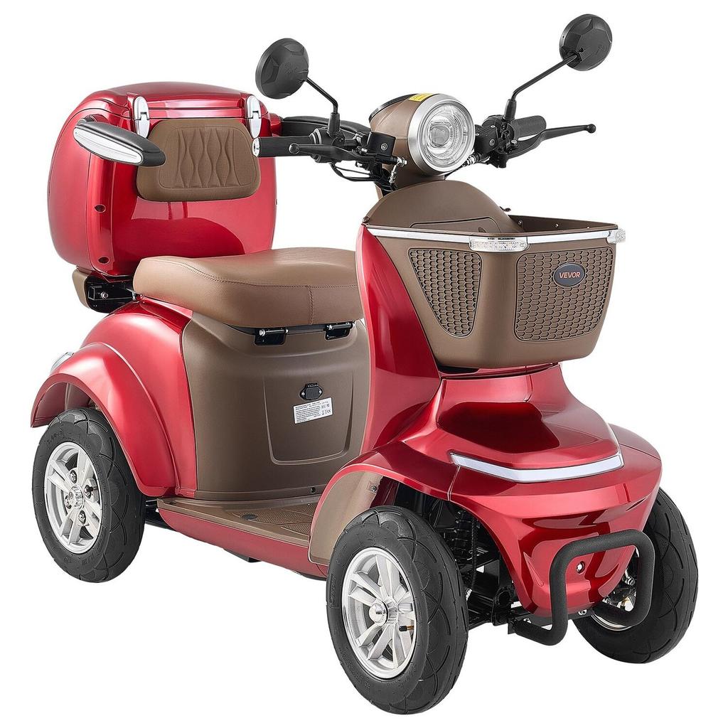 Heavy Duty 4-Wheel Mobility Scooters for Seniors & Adults, 500lbs Capacity, 35 KM 3-Speed Long Range, 1000W All Terrain Electric Recreational Scooter