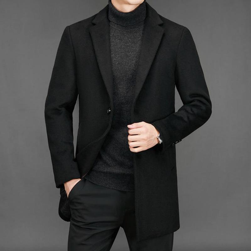 Осеннее и зимнее новое мужское шерстяное пальто, молодежное корейское издание, мужское пальто M