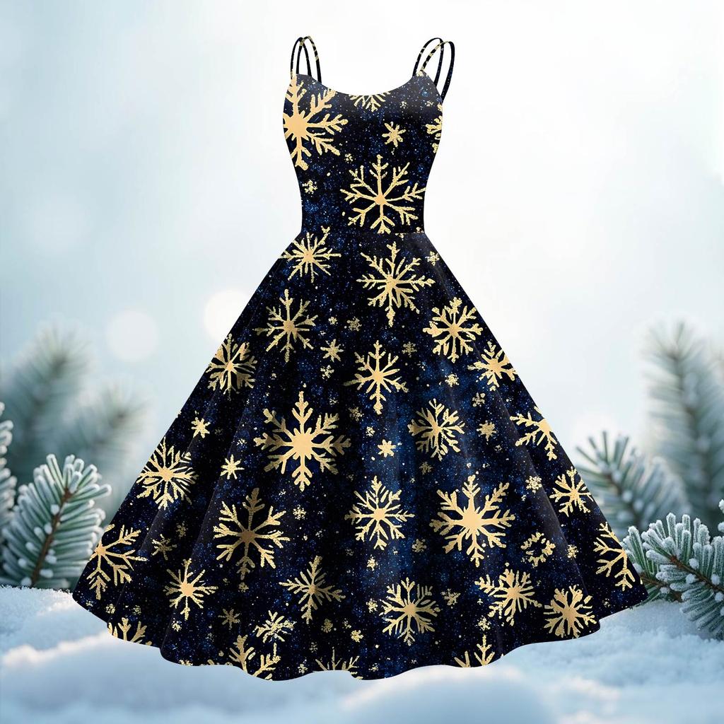 Modisches, weihnachtlich bedrucktes, sexy, trägerloses Gothic-Cocktailkleid für Damen, Punk-Vintage-Kleid.