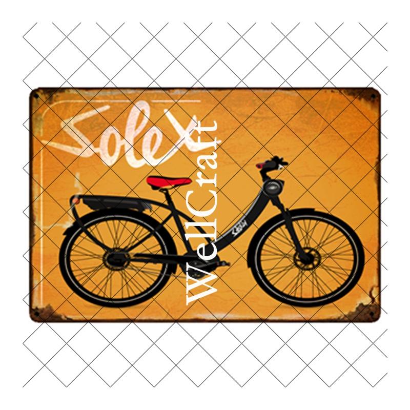 WellCraft Cartelli in Latta per Biciclette Velosolex Targhe Murali Retro per Bici Decorazione Pub WX