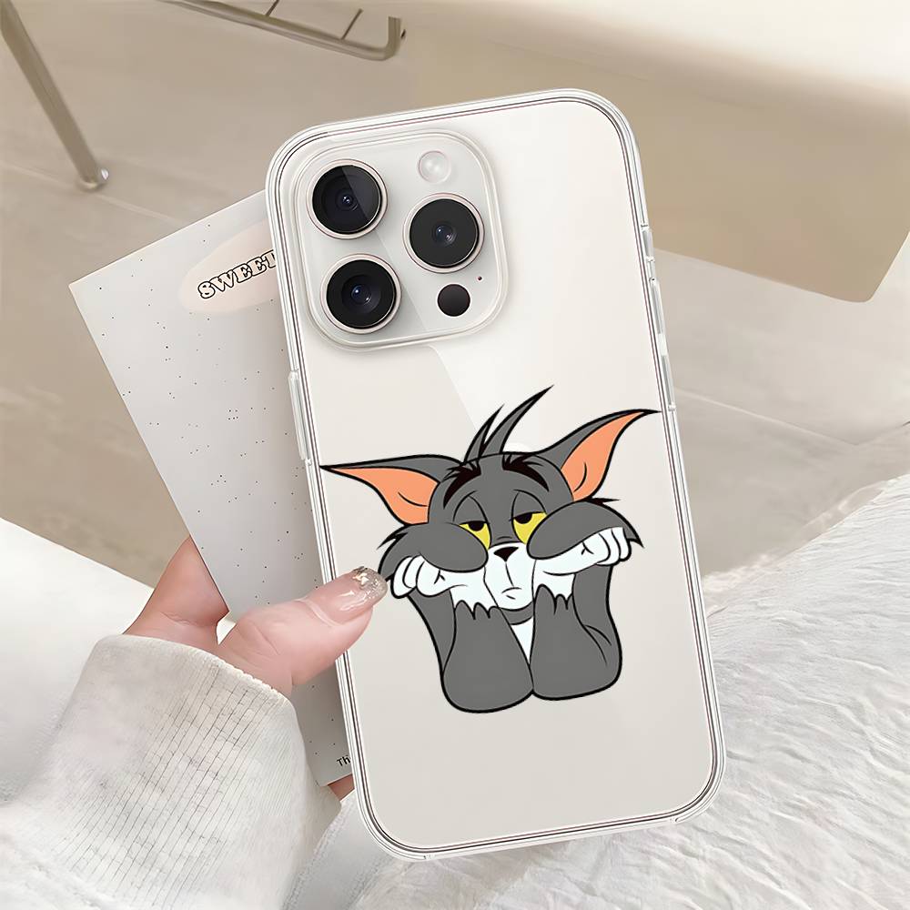 Cute Jerry And Tom-S Phone Case For IPhone 17 16 15 14 Plus 13 12 11 Pro Max Phone Back Cover Transparent Shockproof Cover