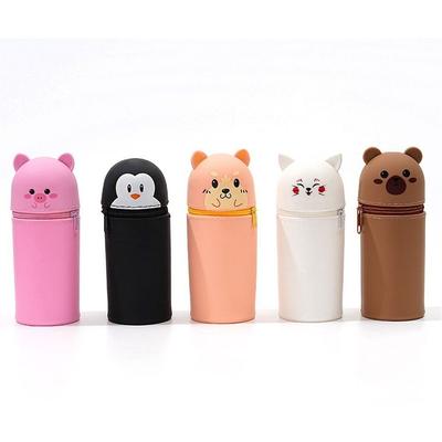 Silicone Stationery Storage Bag Cartoon Animal Shape Pen Pouch New Silicone Pencil Case