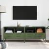 VidaXL Meubles TV 2 pcs, Armoires de Télévision avec Pieds, Supports Télé avec Rangement Salle de Séjour, Vert Olive 843051