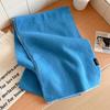 Age-reducing Korean version of blue polka dot double-sided pure knitted scarf for women's winter versatile students thickened warm scarf