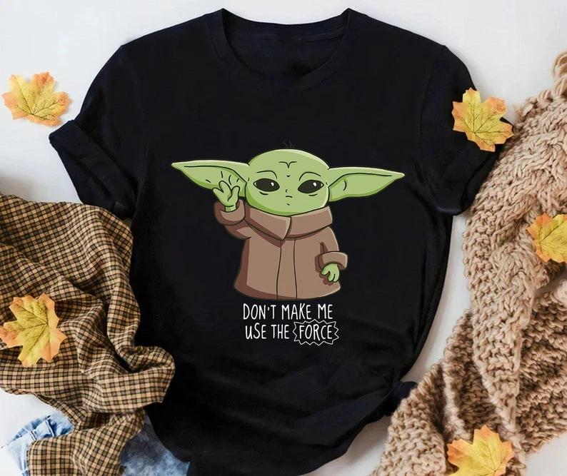 Star Wars Baby Yoda Black TShirt Dont Make Me Use The Force S
