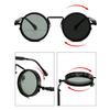 Adjustable Polarized Unisex Sunglasses with ND Filter Lenses Eye Protection Color-Changing Round Frame Outdoor Driving Sunglasses