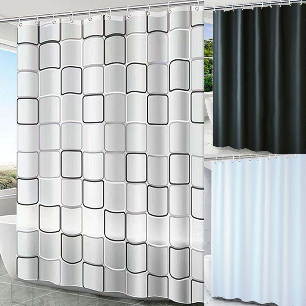 1pc With Pattern Shower Curtain PEVA Waterproof Shower Curtain Bathroom Partition Curtain Bathroom Decoration Accessories