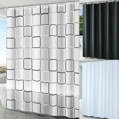 Waterproof Fabric Shower Curtain Thicken PEVA Fabric Long Bath Curtain With Hooks For Home