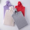 Women's Autumn Winter Korean Style High Neck Knit Sweater Long Sleeve Solid Color Loose Base Layer Pullover