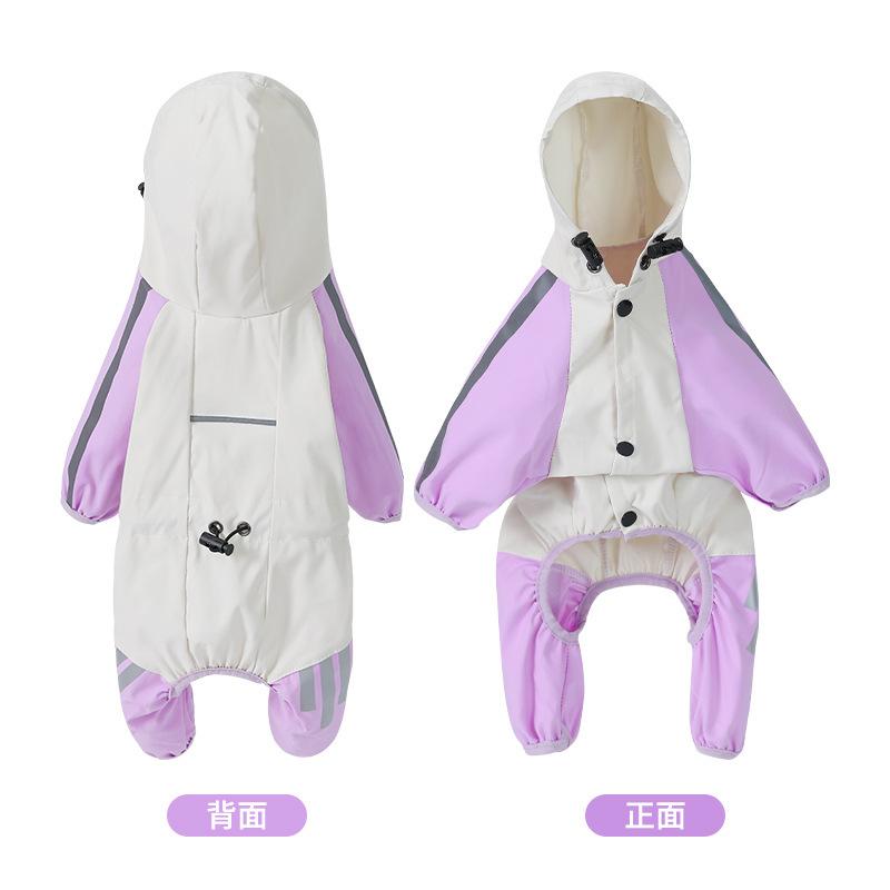 

Traction puppy four-legged raincoat waterproof all-inclusive small dog Bigbear Teddy pet rainy day clothes S [Back Length 20/Bust 31cm]