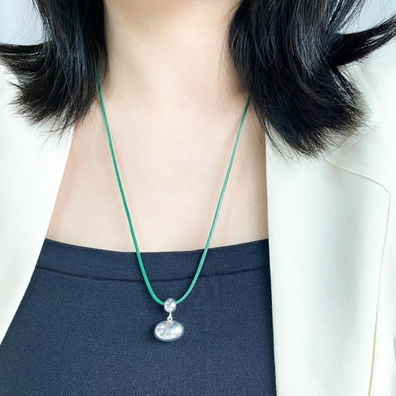 Y2k Bean Pendant Necklace Simple Drawstring Clavicle Chain Short Choker Necklaces for Women Girls 2023 Party Jewelry