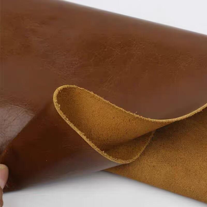 Strato Superiore Pelle Vacchetta Giallo Marrone Pelle Cerata ad Olio Divano Sedia Testiera Letto Marrone Intero Semplice Vintage Pelle Cerata ad Olio