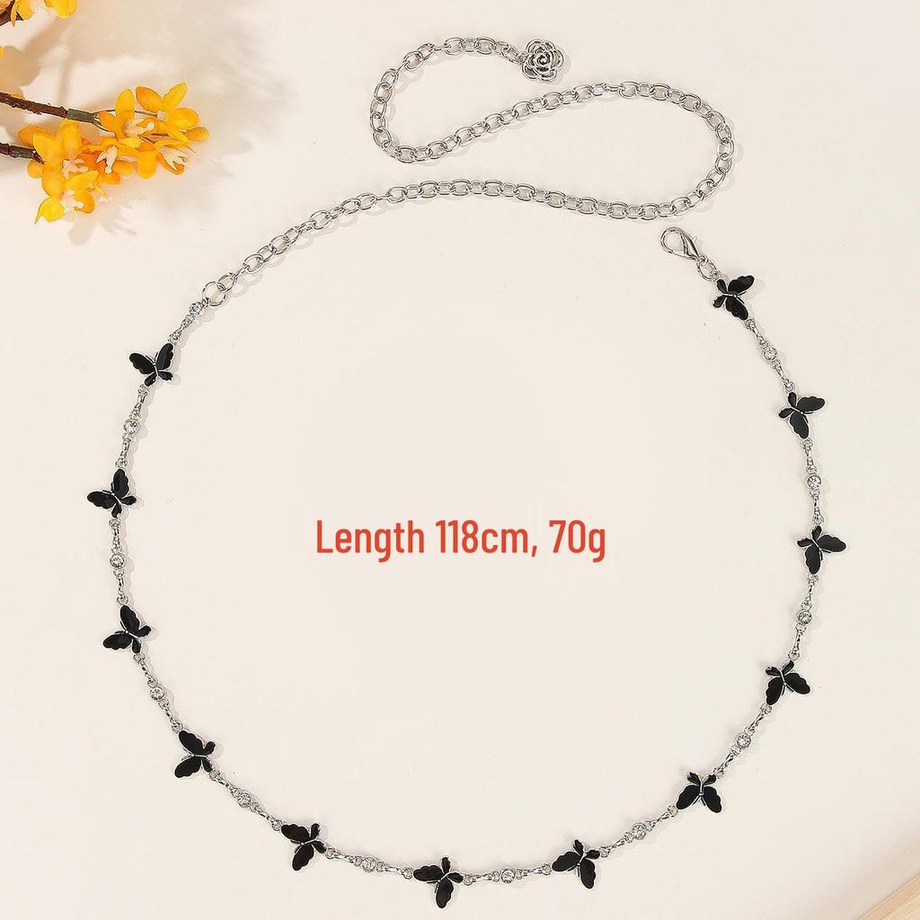 Damen Ethno-Stil Schmetterling Taillenkette: Modischer Metallgürtel für Rock oder Kleid