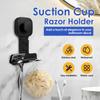 2Pcs Stainless Steel Suction Cup Shaver Holder Washroom Wall Mounted No Drilling Detachable Bathroom Shaver Hook Organizer