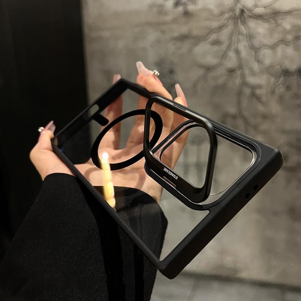 Suitable for Samsung S25 Ultra Mobile Phone Case Magnetically Transparent S24 Lens Frame Metal Bracket S23FE Advanced Sense