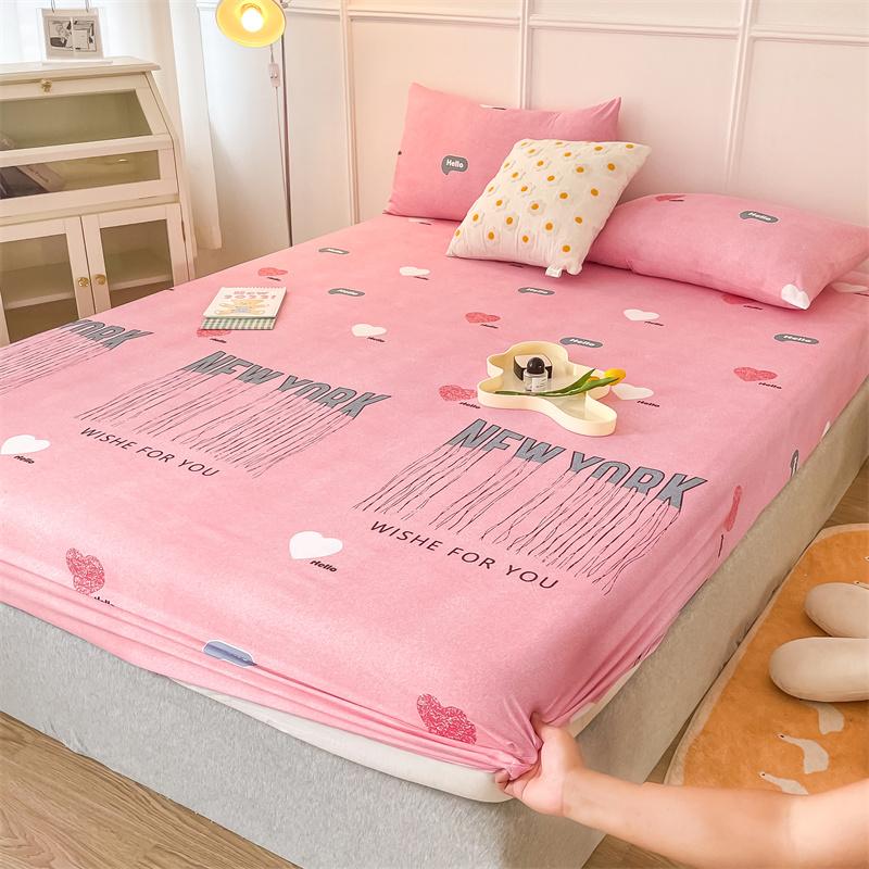 Printed Fitted Sheet Sets Lençol Single/Full/Queen/King Size Bed Sheets with Pillowcase for Home Elastic Band Mattress Cover