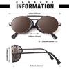 Retro Round Polarized Steampunk Sunglasses for Men and Women, Side Shield Goggles, Gothic S92 - Advanced Polarization, Brown Frame Brown Polarized