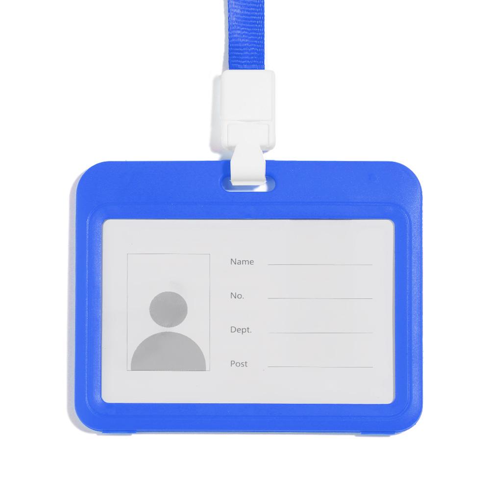 

Two sided Transparent Badge Holder Protective Case Protective Sleeve Card Protector ID Card Holder Vaccination Record Card синий