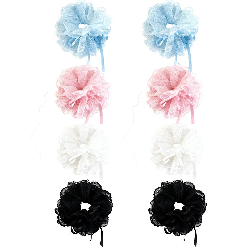Lace Drawstring Hair Ring Women Big Size High-end Feel Versatile Sweet Hair Accessories