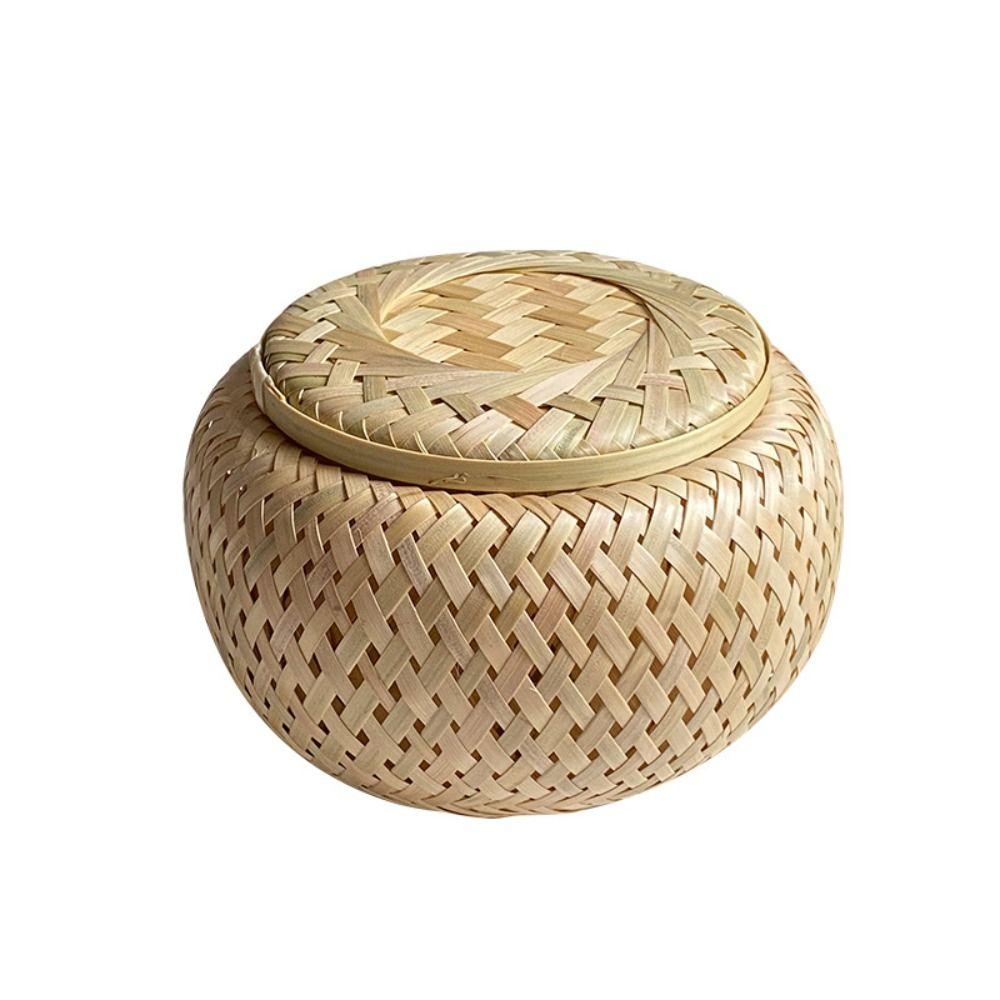 Desktop Ornament Bamboo Storage Basket Fruit Dried Fruit Snack Woven Basket Cute Tea Basket