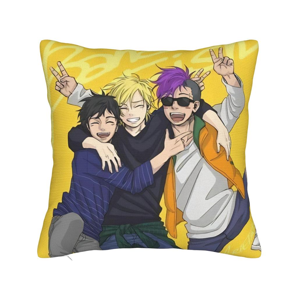 Dekoracyjne Poszewki na Poduszki Banana Fish Akcesoria Anime Poszewka na Poduszkę do Łóżka Pokrowiec na Poduszkę z Zamkiem Błyskawicznym Wielorazowego Użytku