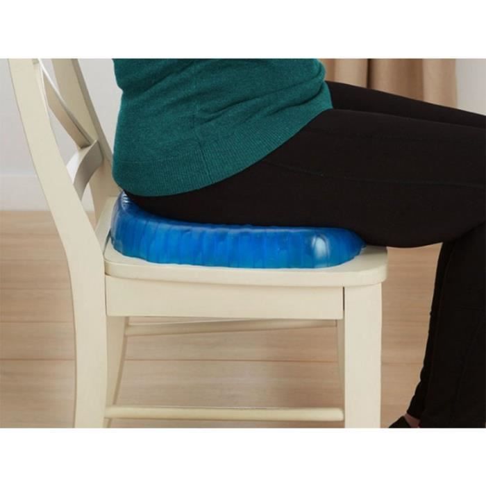 Coussin Assise - Orthopédique - Gel - Confortable - Ergonomique - Bleu