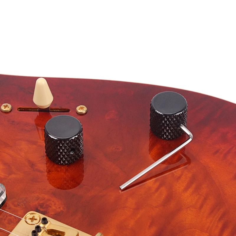 4pcs/set Metal Electric Guitar Volume Tone Control Knobs Buttons for Electric Guitar Bass Potentiometer 20x20x19mm