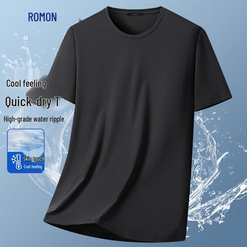 ROMON Men's Ice Silk Quick-Dry Short Sleeve T-Shirt