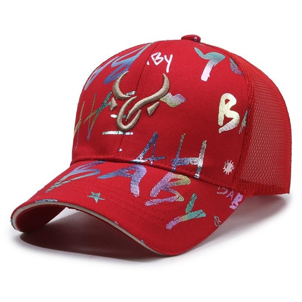

UV Protection Baseball Caps Colorful Graffiti Print Sun Hat Casual Snapback Hat Unisex червоний