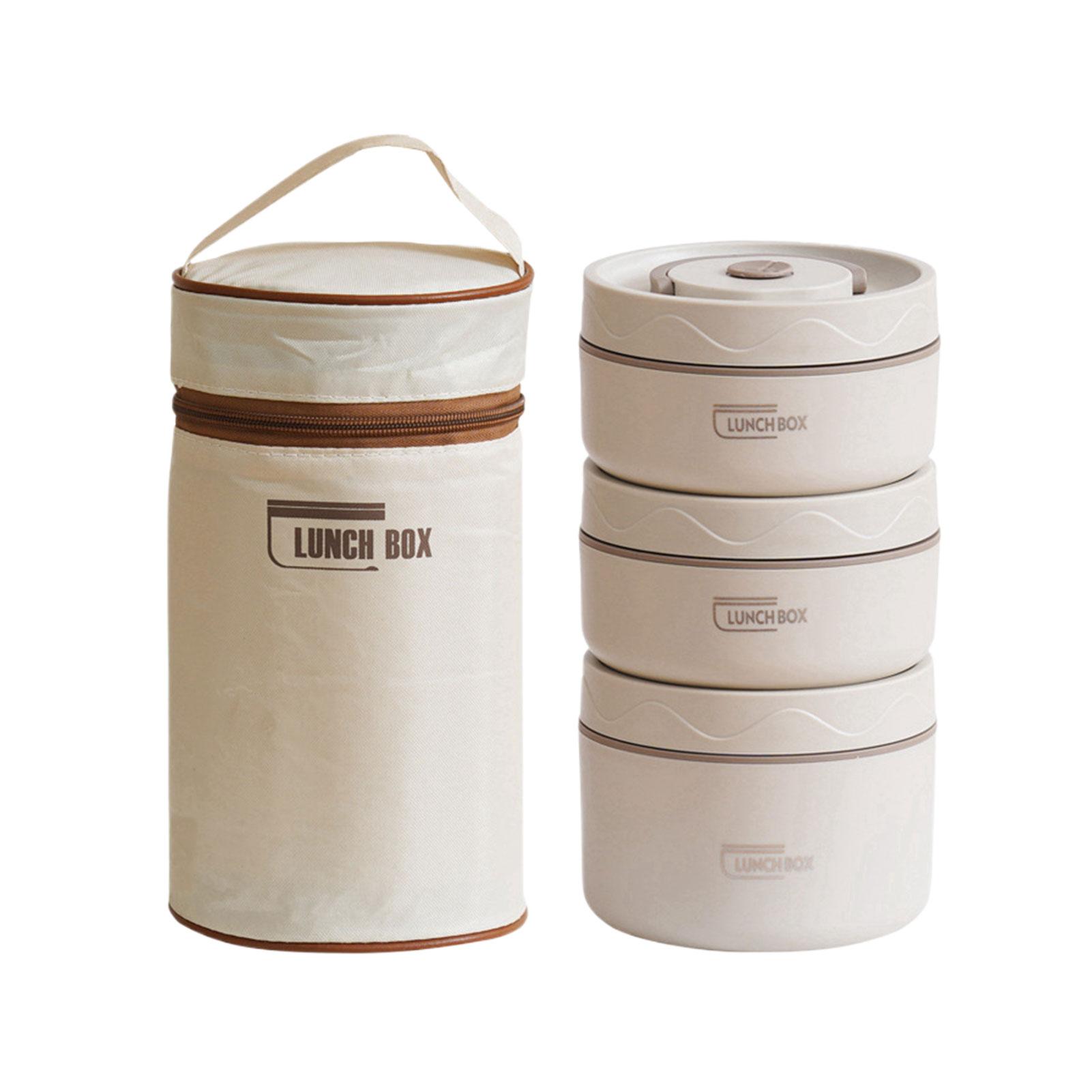 

Подогреваемая в микроволновой печи коробка для бэнто из нержавеющей стали 304 с внутренним вкладышем и крышкой, эффективно продлевает темный кофе, 3 шт. + пакеты