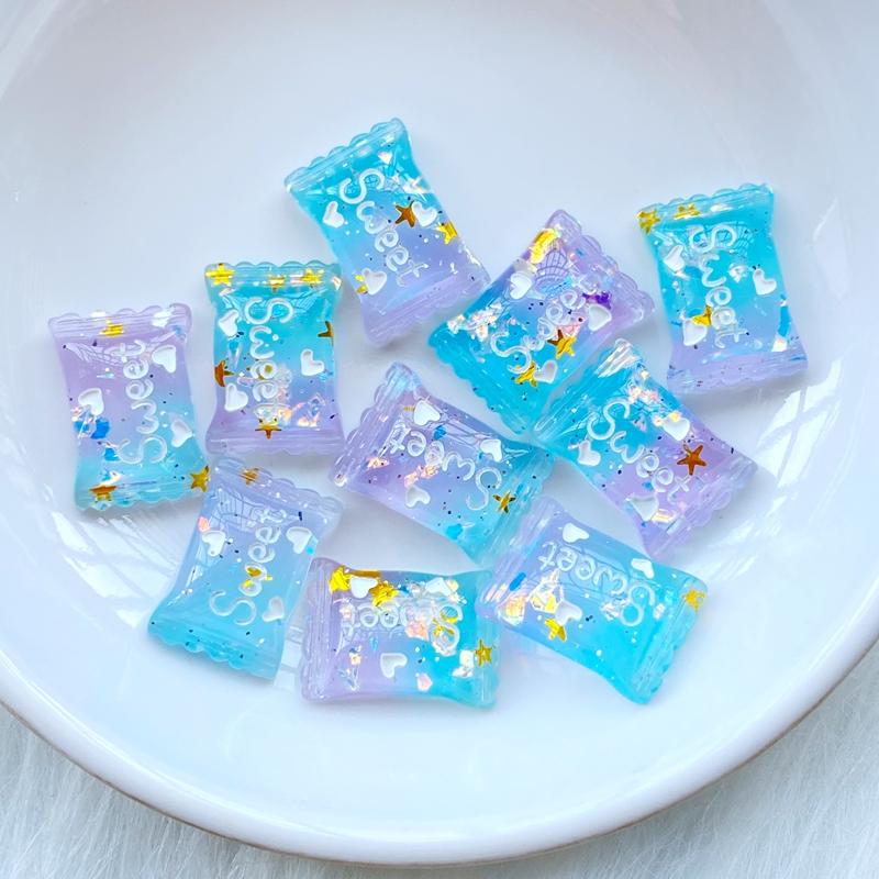 20Pcs New Resin Lovely Mixed Shiny Mini Candy Flat Back Cabochon Scrapbook DIY Embellishments Accessories Q41