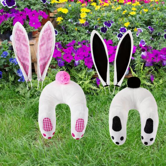 Easter Bunny Ear Butt Decoration Outdoor Yard Lawn Patio Pathway Spring Rabbit Ears Butt Garden Stake Ornament