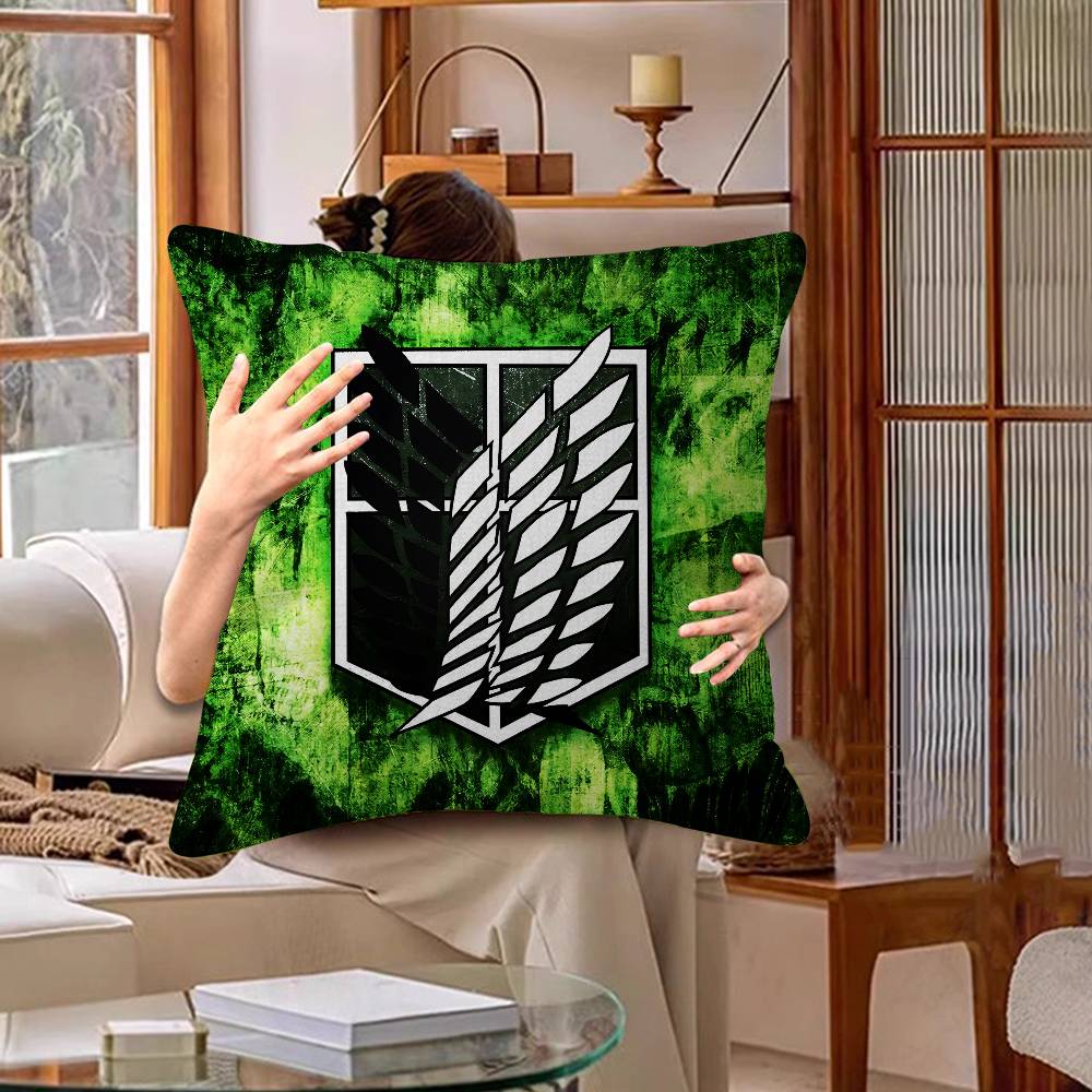 

Classic Anime A-Attack On T-Titan Pillow Gift Home Office Decoration Bedroom Sofa Car Cushion Cover Case 45x45 12x12Inch