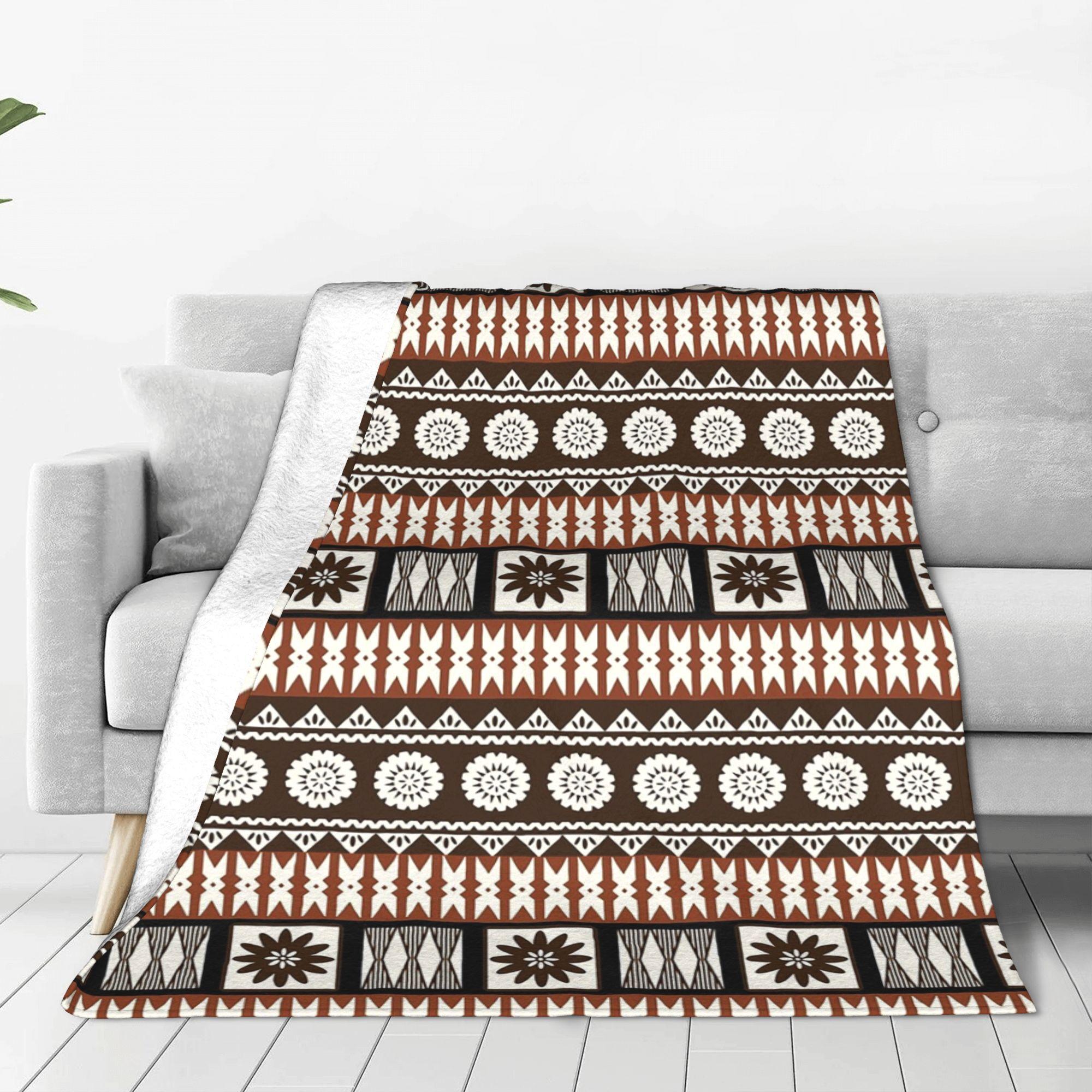 Exquisite Fashion Items Unisex Fijian Masi - Tapa Blankets Warm Fleece Sofa Throw Blanket For Couch Bedding Office Throws Bedspread Quilt