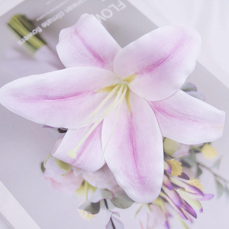 20 Stück Künstliche Lilienblütenköpfe 3D-Druck Real Touch Lilienköpfe für DIY Blumendekoration