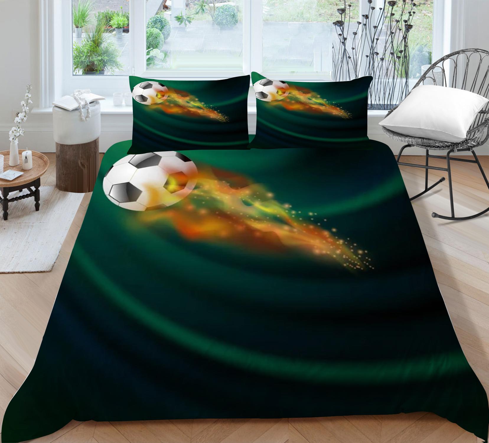 

Постельное белье с 3D футбольным принтом, покрывало для дома, модное постельное белье, наборы пододеяльников, полиэстеровая наволочка, мягкая Single 135x200cm