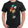 Astronaut T-SHIRT Spaceman Balloon Planets Universe Cosmos Space Tee Top