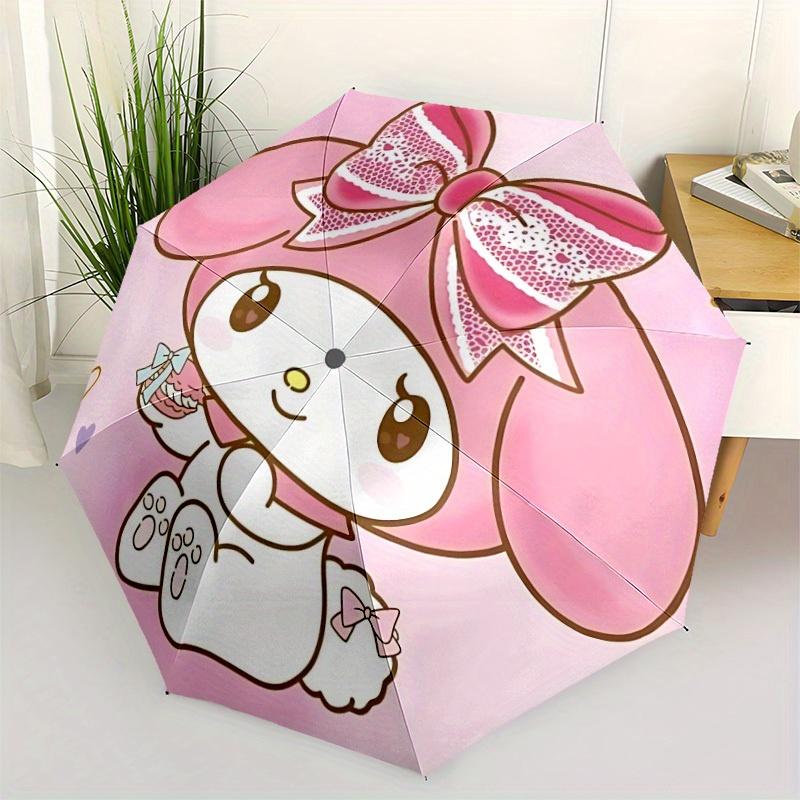 Sanrio Automatic Folding Umbrella with Sturdy Iron Frame, Portable Compact Travel Umbrella All-Season Use Parties028
