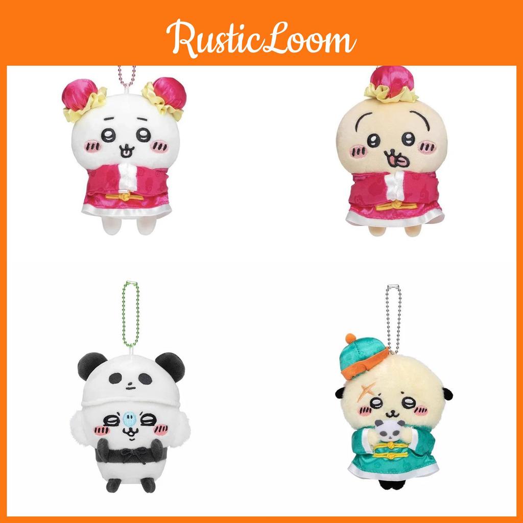 Little Chiikawa Usagi Bear China Hotel Series Cute Animal Plush Keyring Pendant