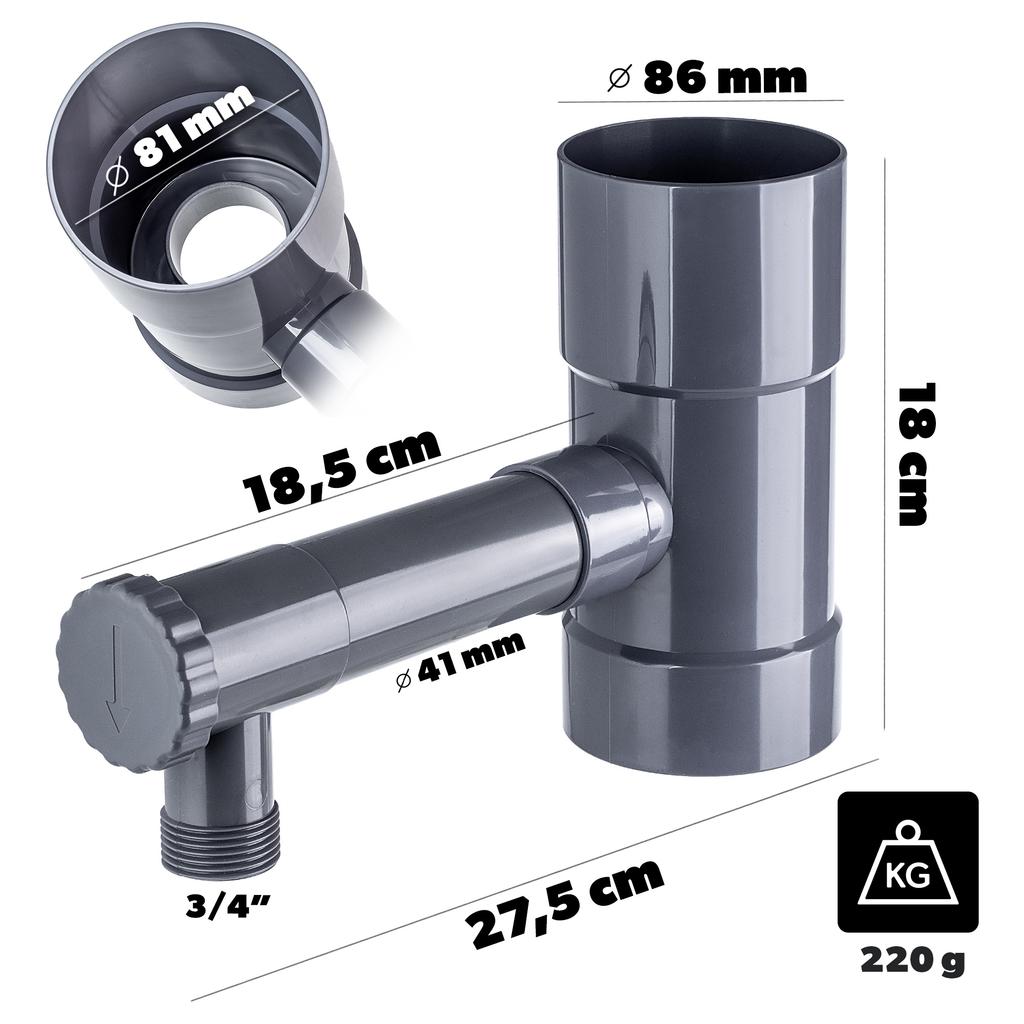 KADAX Rainwater Collector With Valve Gray