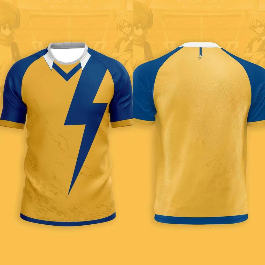 Japan Soccer Anime Jersey Inazuma Eleven Kaio Boys Girls Clothes Sports Casual Breathable Quick-Drying Oversized Daily Training