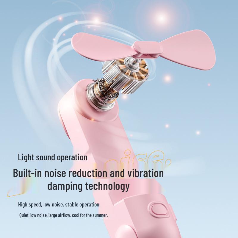 Mini Portable Foldable Desktop Fan - Cute Handheld USB Rechargeable for Students & Kids