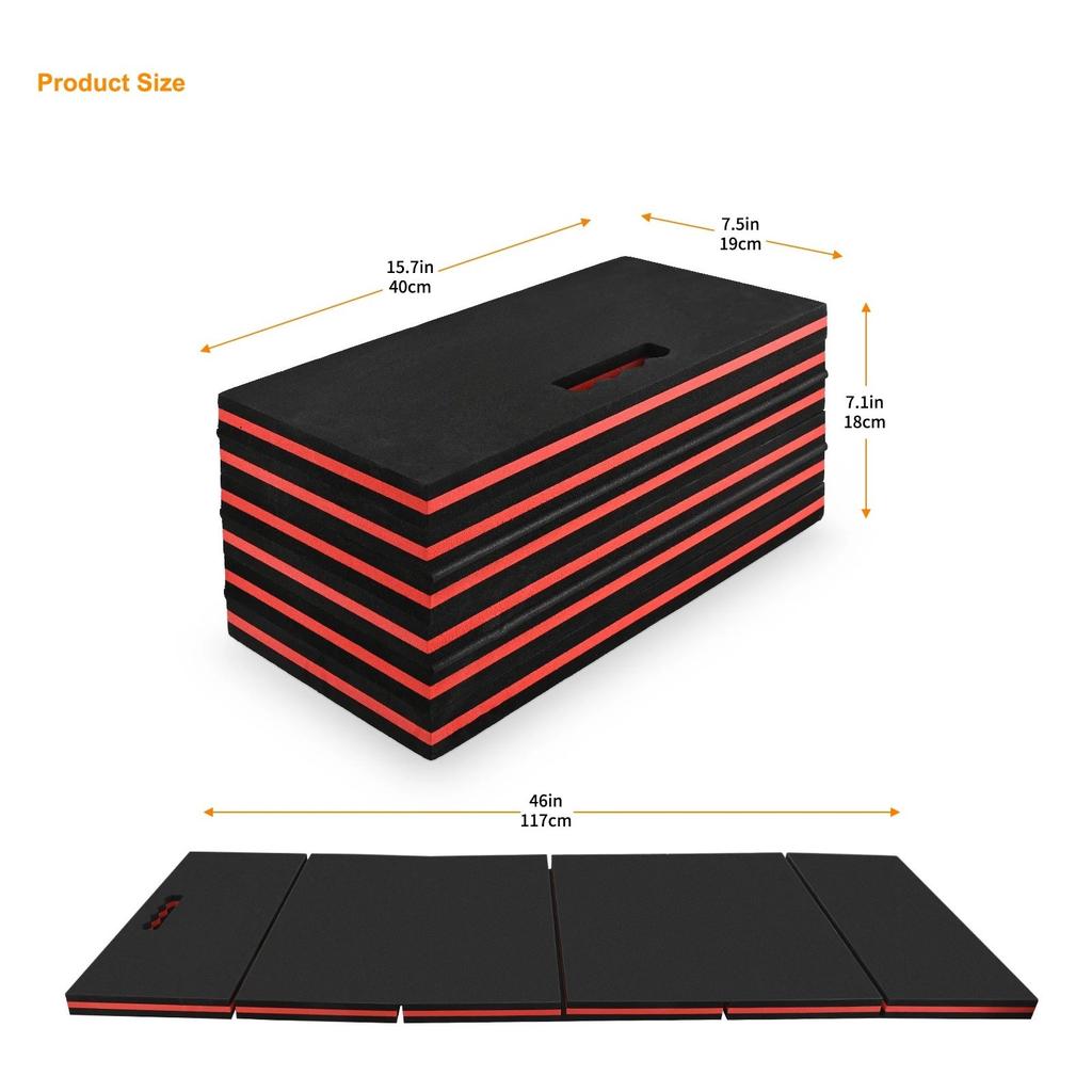 Lightweight Foldable Foam Pad, Waterproof Heat-Resistant Mat for Car Repair, Camping, Hiking, Garage & Outdoor Maintenance Use