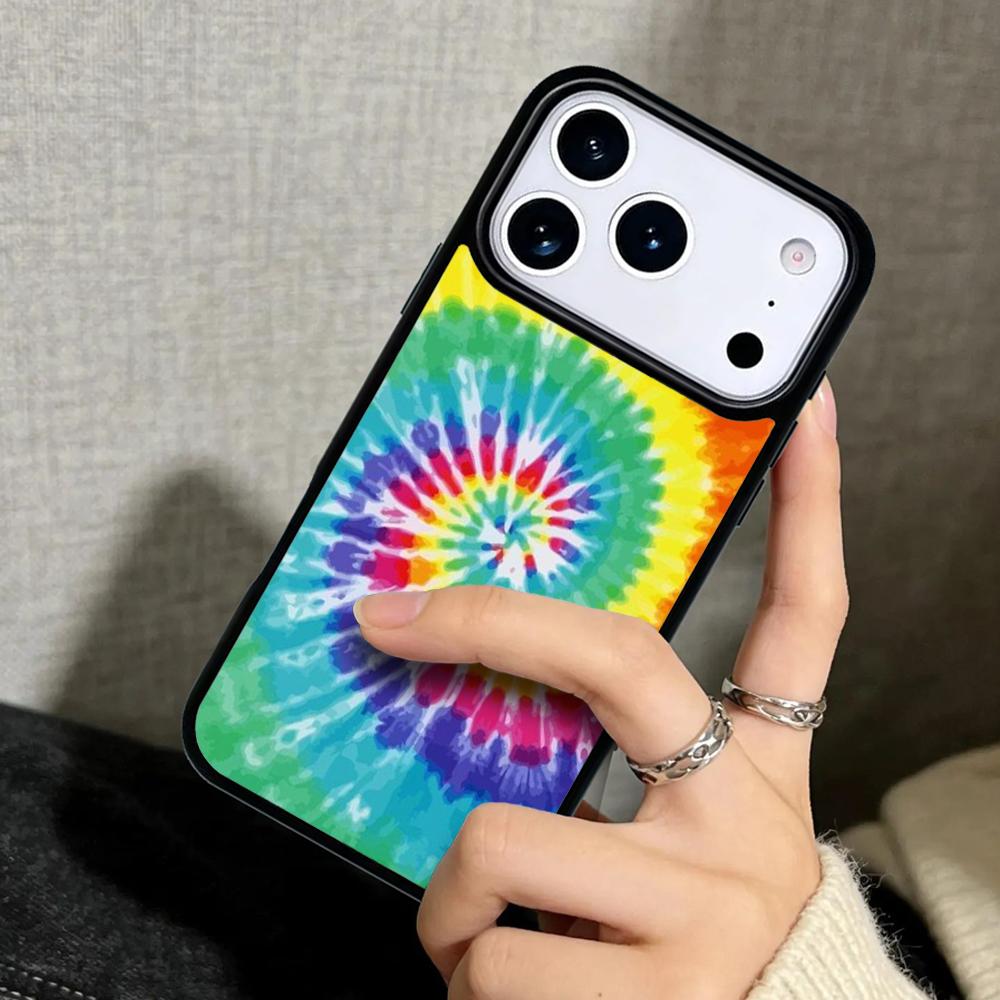 Capa Case for iPhone 17 Air 16 Pro Max 15 Plus 11 13 Mini 14 12 Back Phone Cover Tye Dye Tie Dye Art Poster Hippies
