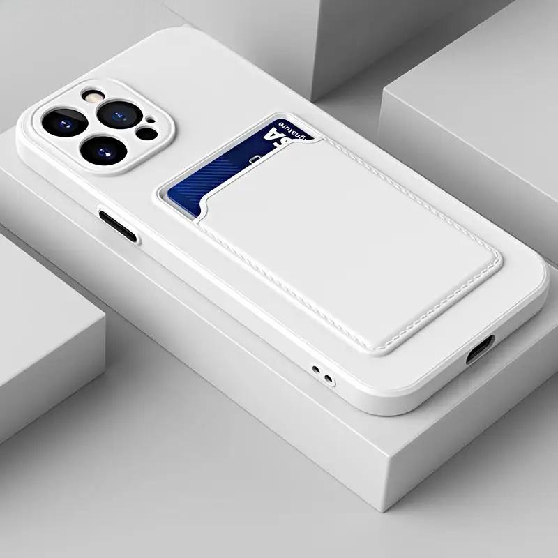 For Iphone 13 13Pro Pro Max ProMax 12 11 X XS XSMax XR 12Pro 11Pro 13ProMax Card Holder Wallet Coque Shockproof Silicone Cover
