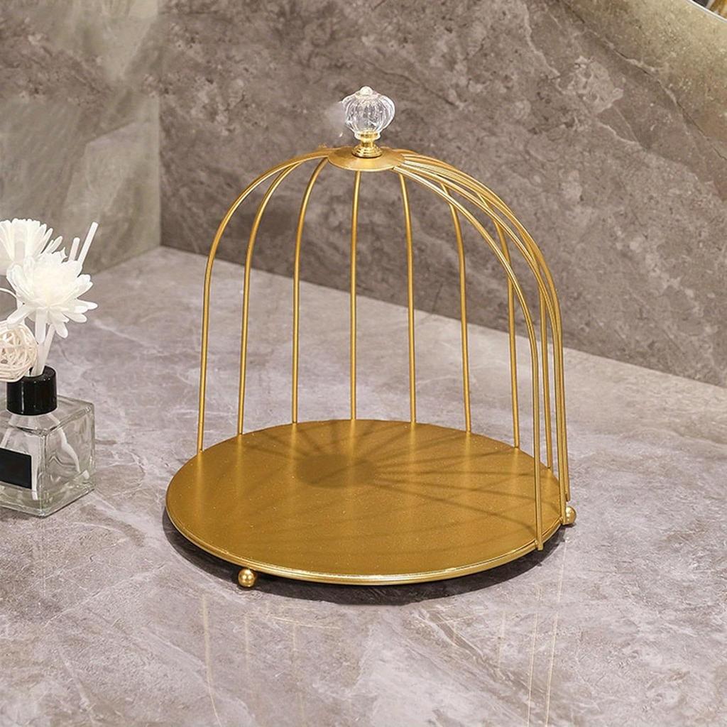 Single/double-layer 1pc Bathroom Skin Care Cosmetics Iron Bird Cage Storage rack,Jewelry Makeup Organizer Storage Rack Suitable for Girls.
