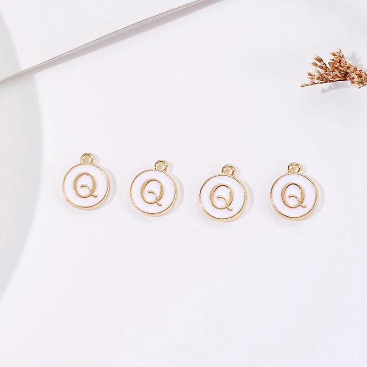 DIY Koreanischer Buchstaben Zubehör Bausatz: 26 Alphabetanhänger für Schülerinnen - Doppelseitig, Webmaterialien mit großem Loch