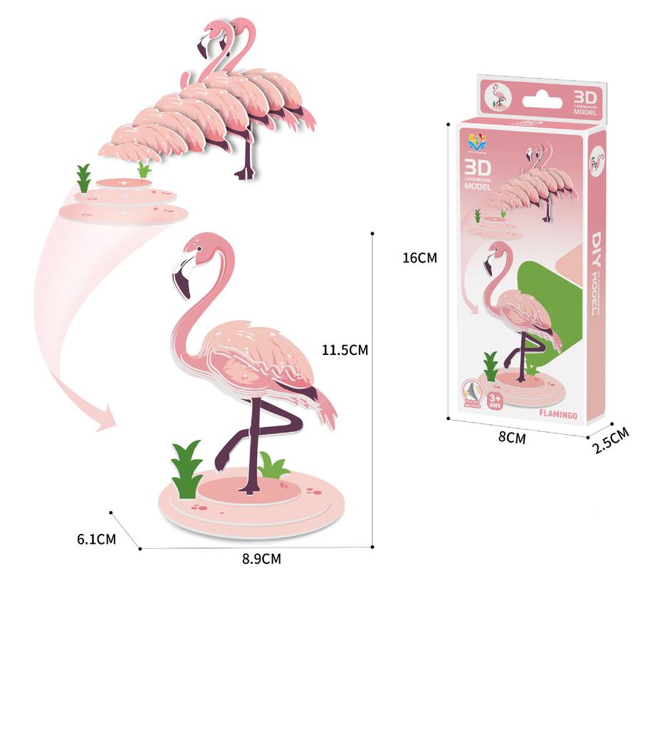 3D Cartoon Paper Three-Dimensional Puzzle Toy Children'S Animal World Kindergarten Handmade Educational Diy Model Ornament